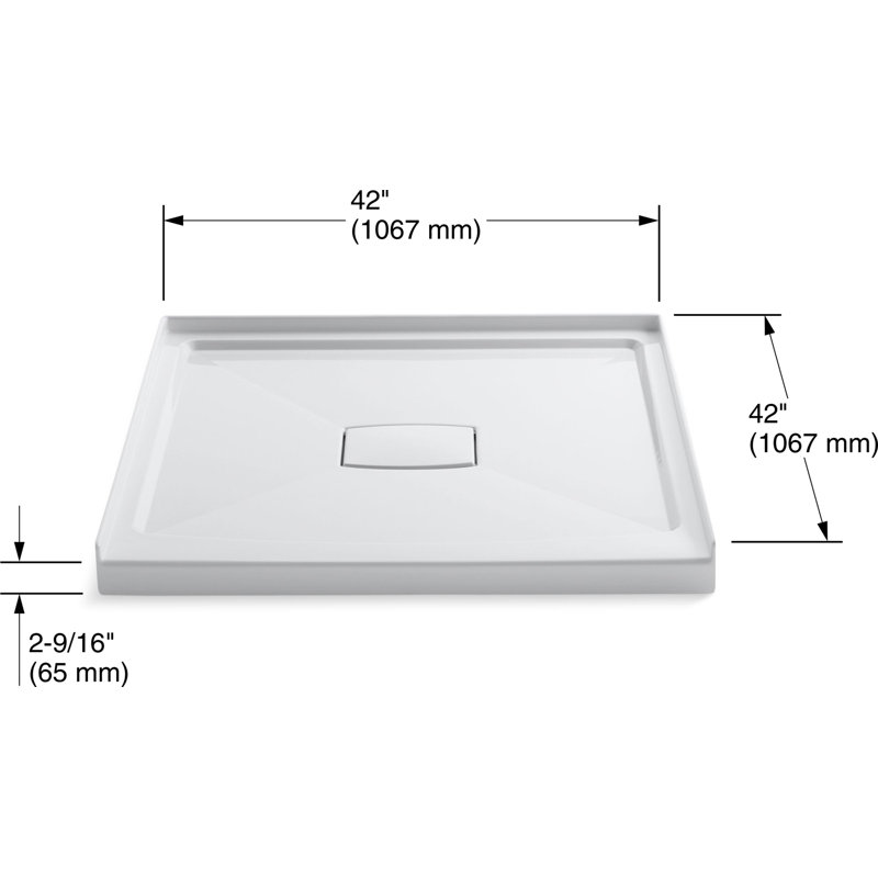 Kohler Archer® 42" x 42" Single Threshold Shower Base with Drain Cover
